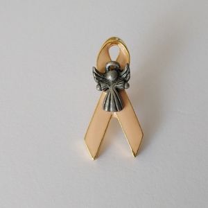Pink ribbon angel pin breast cancer awareness/ support